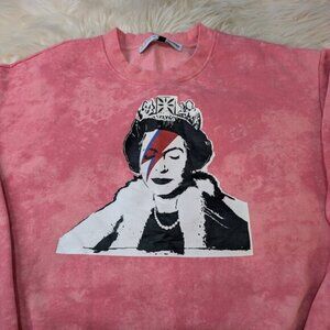 Guess x Brandalised Graffiti by Banksy Pink Hoodie Size XL